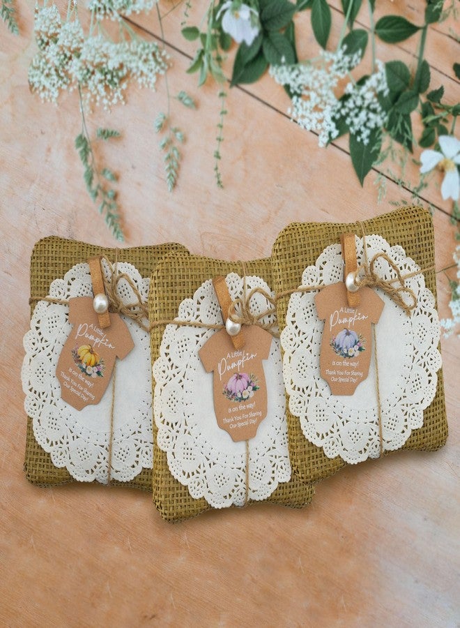 Summer-Ray.com Summer-Ray 50pcs A Little Pumpkin is on The Way Baby Shower Thank You for Sharing Our Special Day Gift Tags (Kraft Card with Orange Pumpkin) - Image 2
